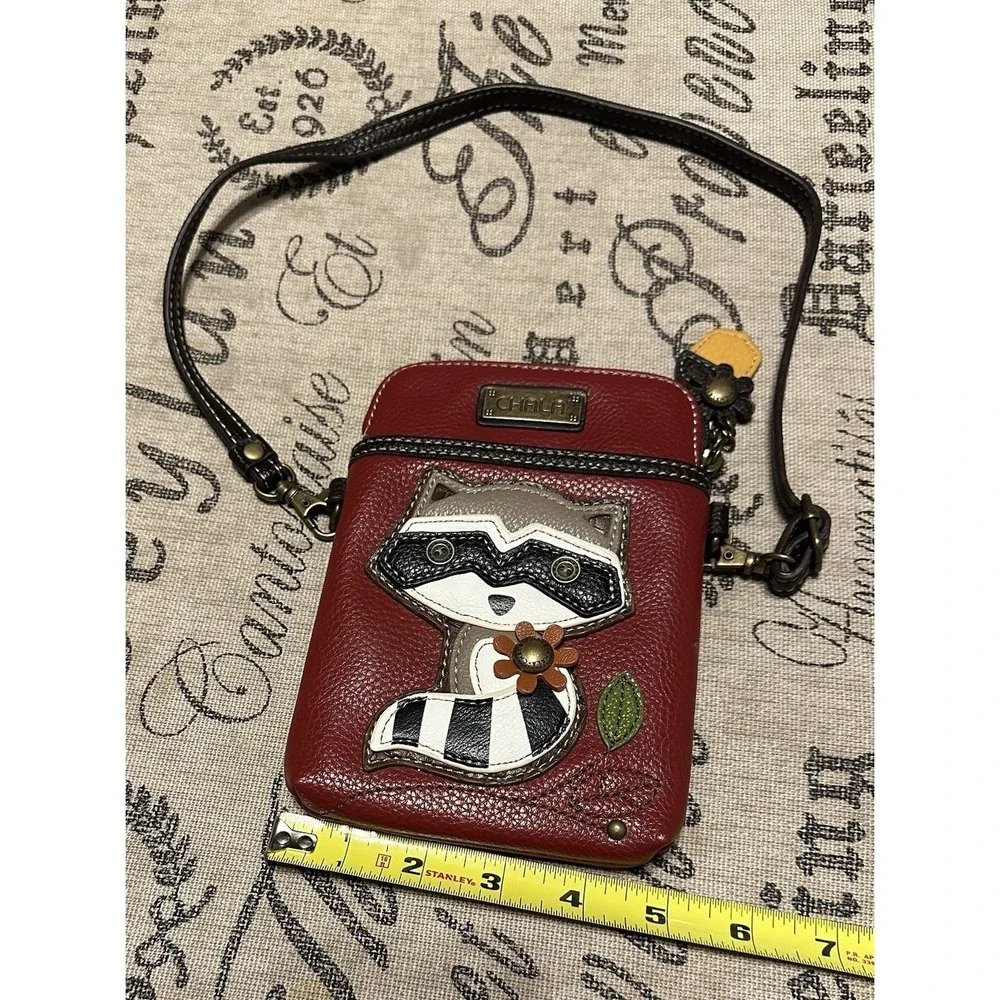Chala Raccoon Cell Phone/Crossbody Bag Burgundy 5